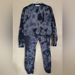 Jonathan Simkhai Tie Dye Print set of Cropped Shirt/Sweat-Jogger Pants Size S
